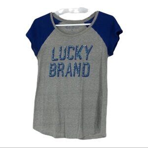 Lucky Brand grey blue graphic  t-shirt